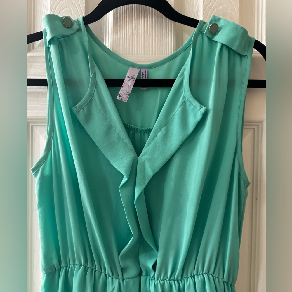 Alya Green Ruffle Mini Dress - Picture 2 of 6